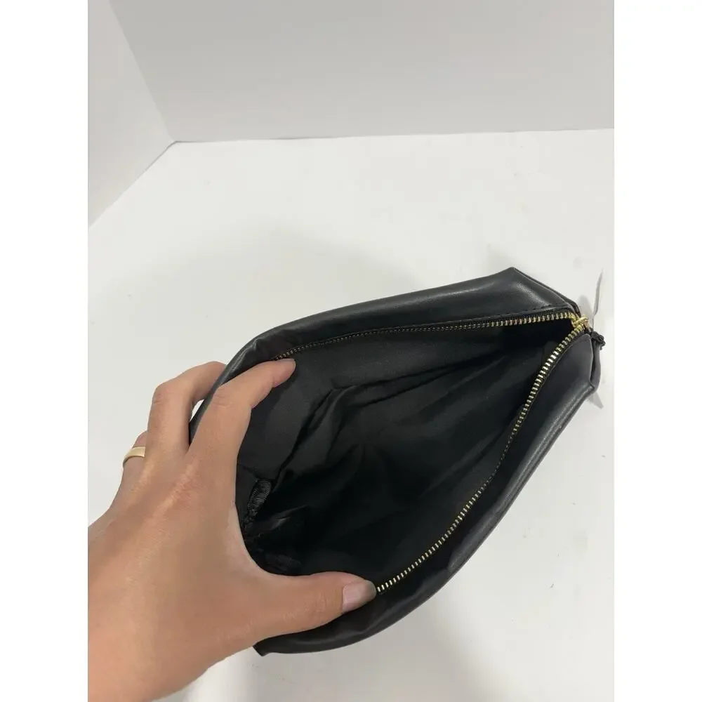 Yves Saint Laurent YSL Beaute Vintage Bag Beauty Cosmetics Zip Pouch Black W Tag - Picture 5 of 7